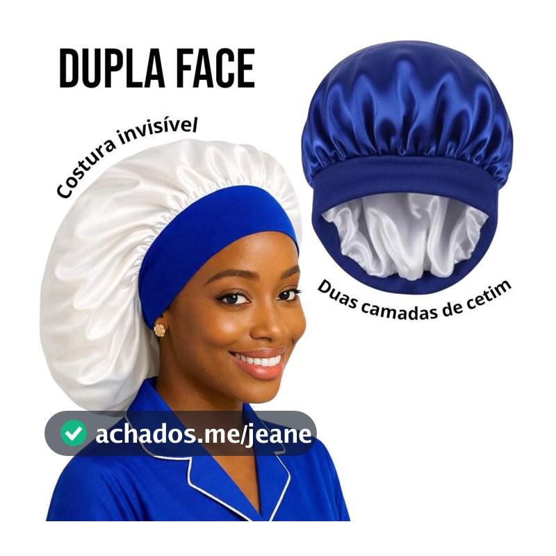 Touca de Cetim Dupla Face Gigante Com Faixa Larga