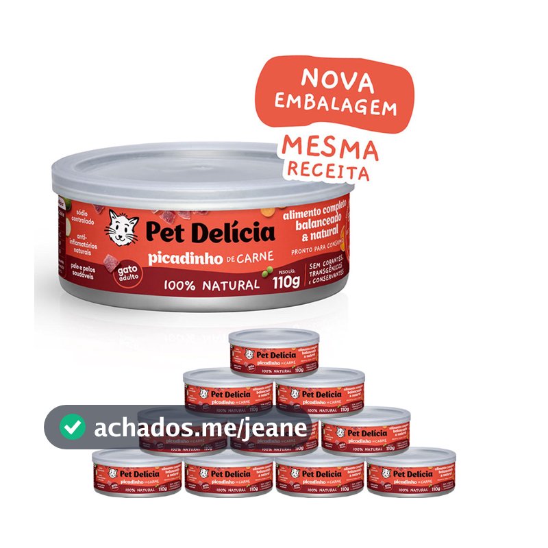 Ração Úmida Pet Delícia Gatos Picadinho de Carne 110g