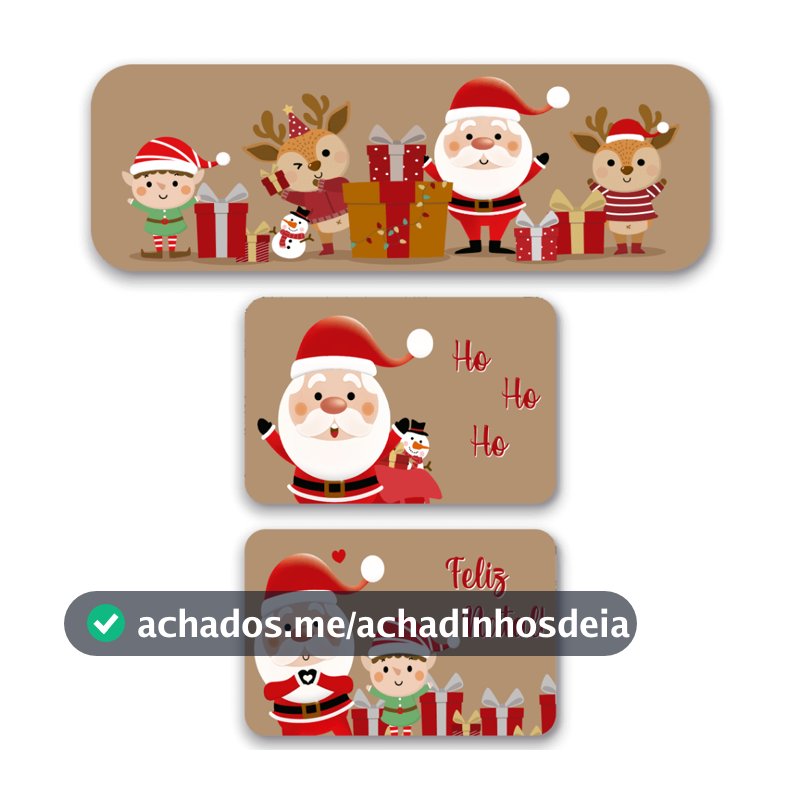 KIT 03 TAPETES PARA COZINHA NATALINO ANTIDERRAPANTE NATAL NOÉIS