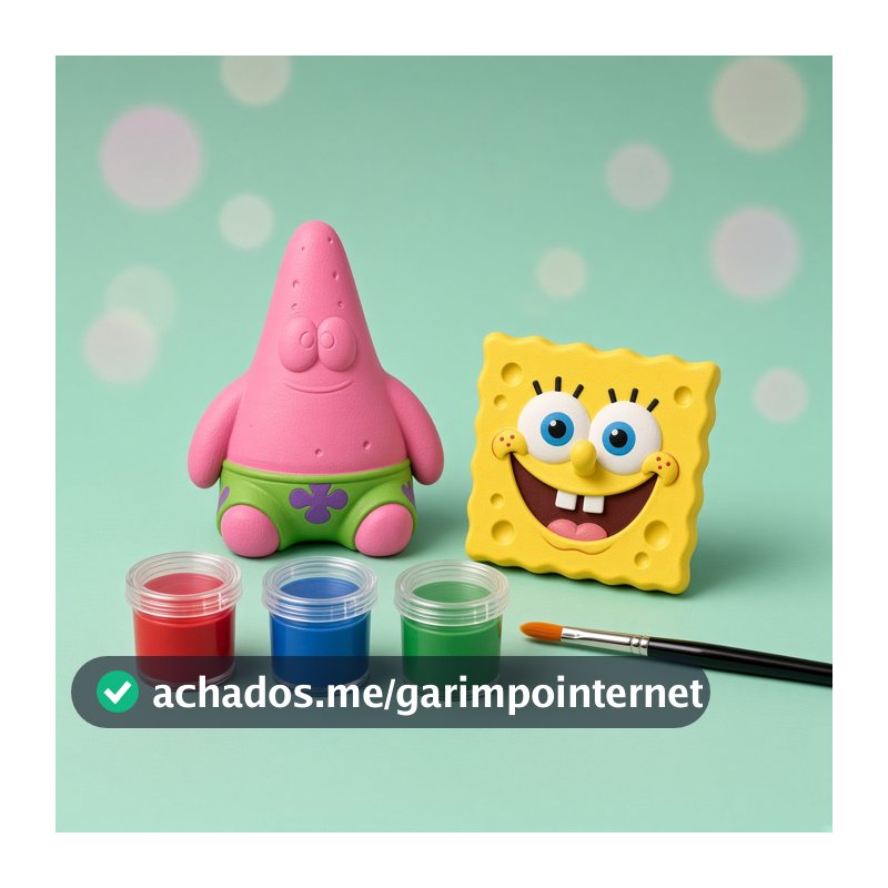 Kit Brinquedos Para Colorir Brincar Criança Bob E Tinta A Base De Agua 3 Brinquedo Pincel Colorir Pintar