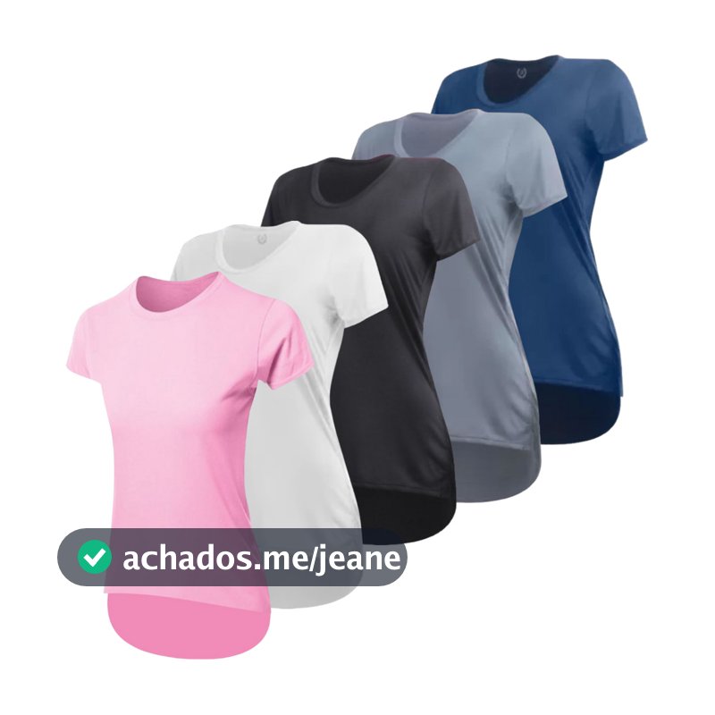 Kit 5 Camisetas Dry Fit Long Line Feminina Tampa Bumbum Para Academia Fitness