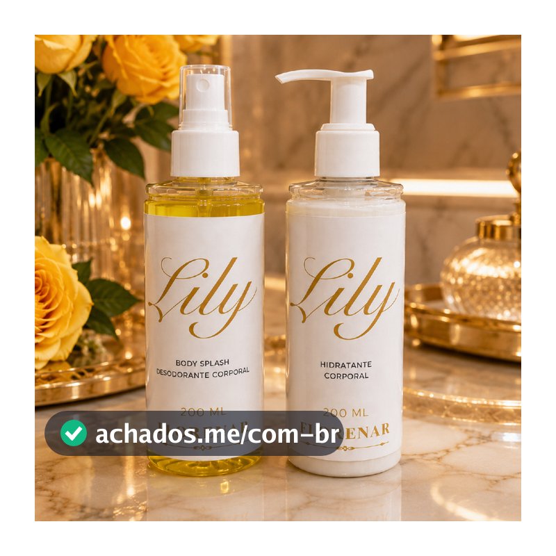 1 Kit Body Splash Bubbaloo Lily com gliter 200Ml + 1 Hidratante Corporal  Bubbaloo Lily 200ML