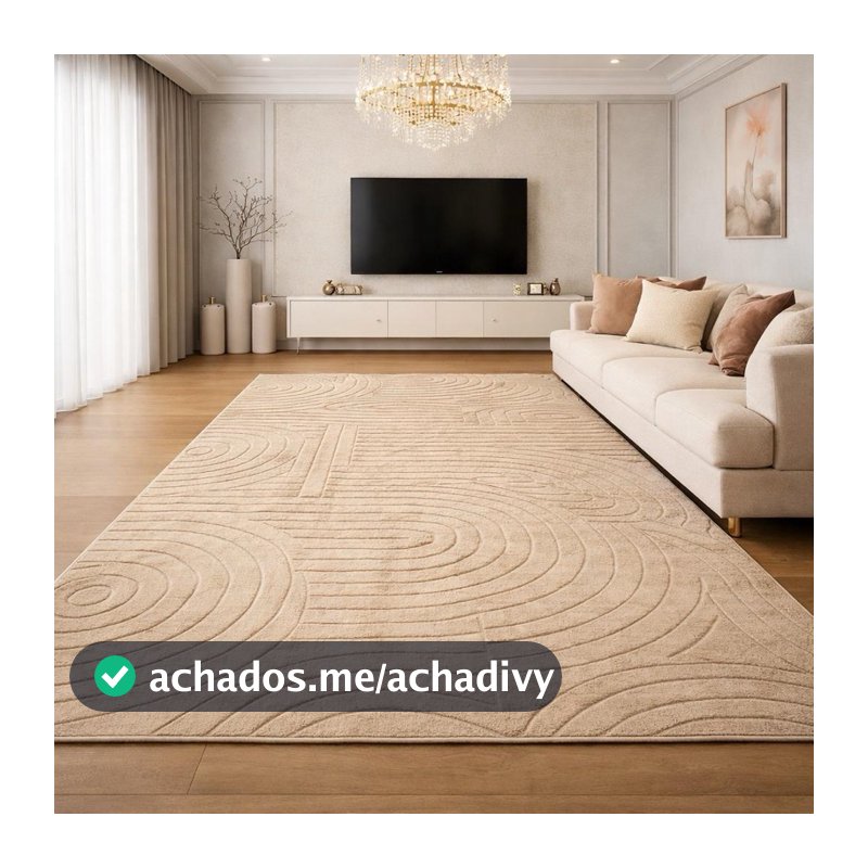 Tapete 3,00x2,00 Geométrico Alto-Relevo Premium Antiderrapante Sala Quarto