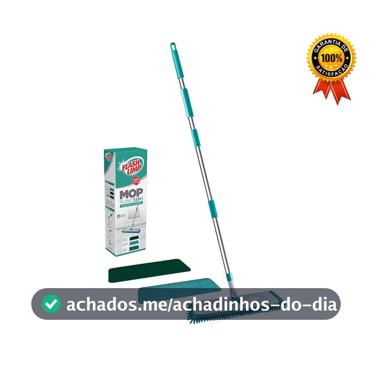 Mop Plano 3 Em 1 Limpeza Pesada, Seca E Umida MOP0617 Flash Limp