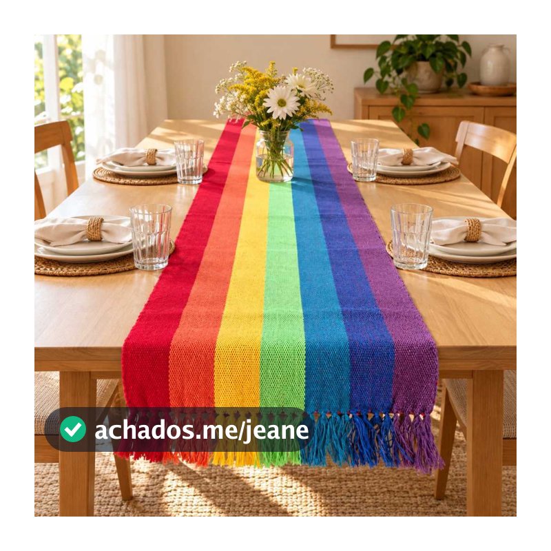 Caminho de Mesa Arco-Íris Artesanal. Vários modelos e tamanhos.