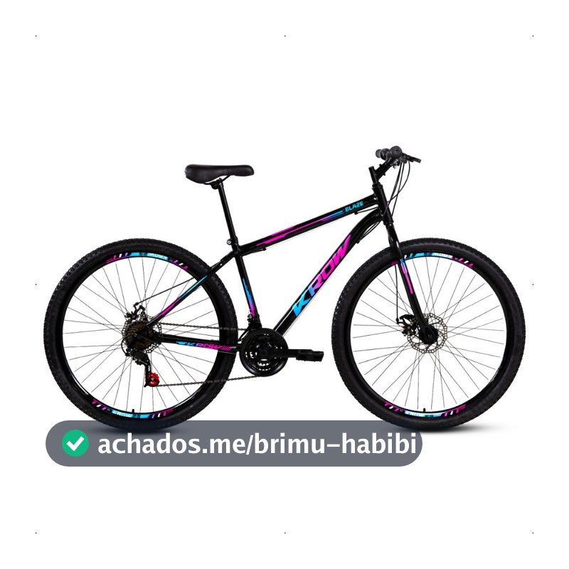 Bicicleta Aro 29 Aço Carbono Freios A Disco 21 Marchas Krow Bikes Para o dia a Dia Passeio