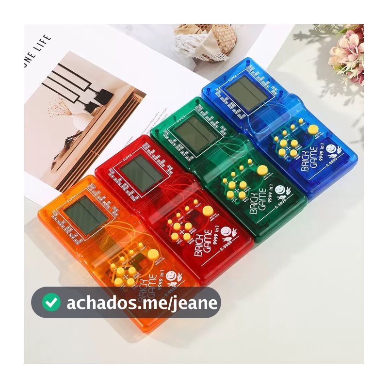 20 Unidades Mini Game Portátil Retro Brick 9999 Transparente ou Colorido