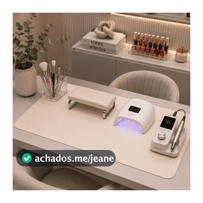 Tapete para Manicure Profissional Proteção de Mesa para Alongamento de Unhas Nail Designer Premium