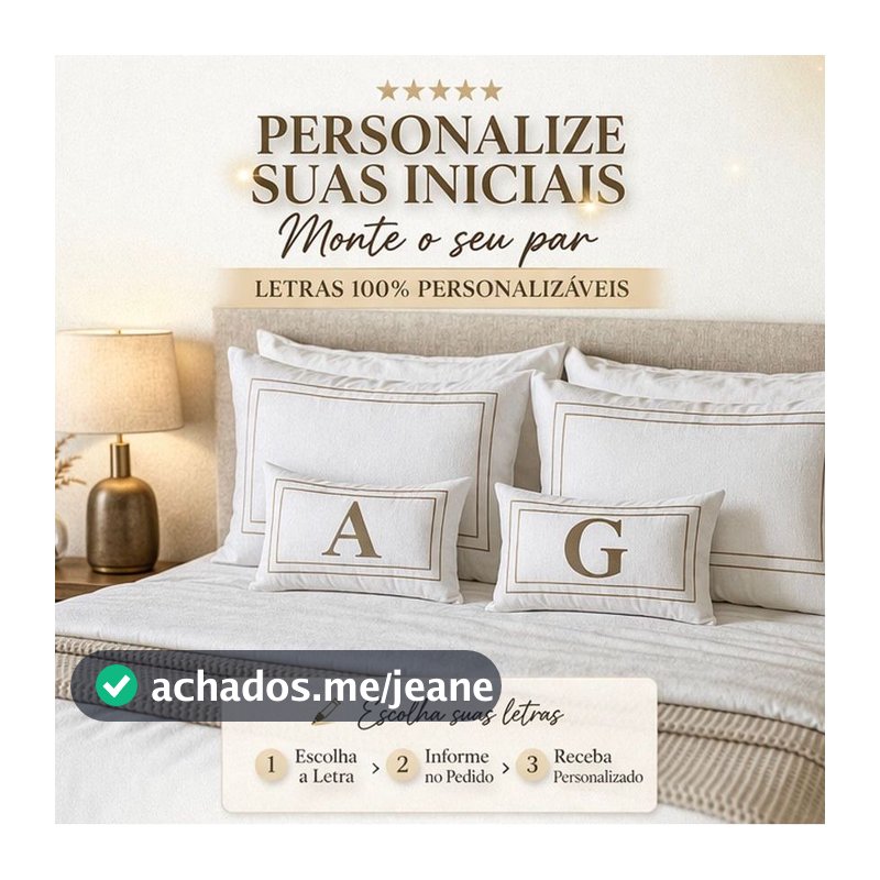 Kit 2 Baguetes Almofadas Suede Decorativas Personalizada Com Ziper