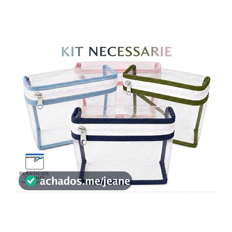 Kit c/5 unidades- Estojo Necessaire -Organizador Multiuso - Ideal p/ Malas, Bolsa, Maletas de maquiagem  Porta objetos
