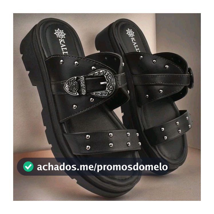 Papete Feminina Tamanco Fivelas Western Confortável Macia Leve kallys 4820