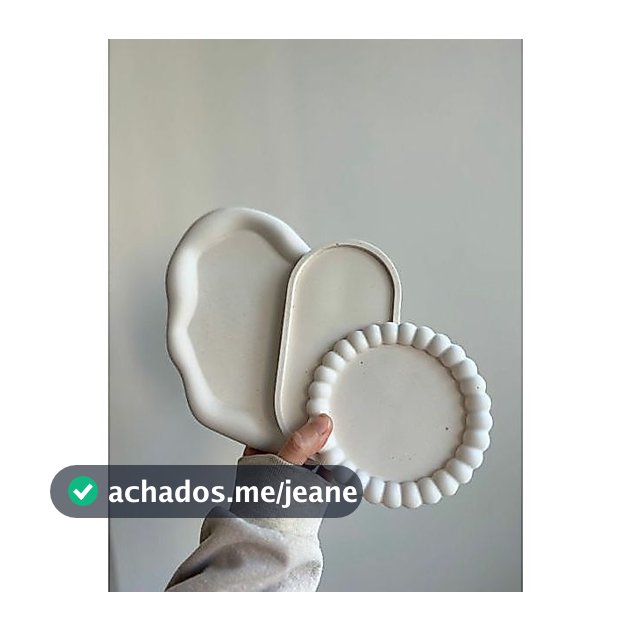 Kit 3 Bandejas Porta Jóias Nuvem Oval Lisa e Bublle