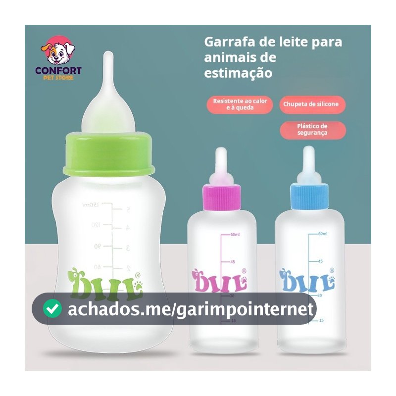 Mamadeira Para Cachorros Filhotes Cães E Gatos Mamadeiras Pet, 60ml, 120ml, 150ml Chupeta para animais de estimação