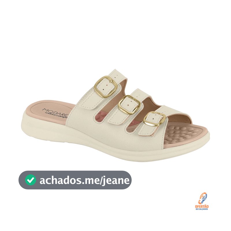 Tamanco Chinelo Feminino Modare Fivelas Ajustavel Confortavel Massageador Reflex Sense