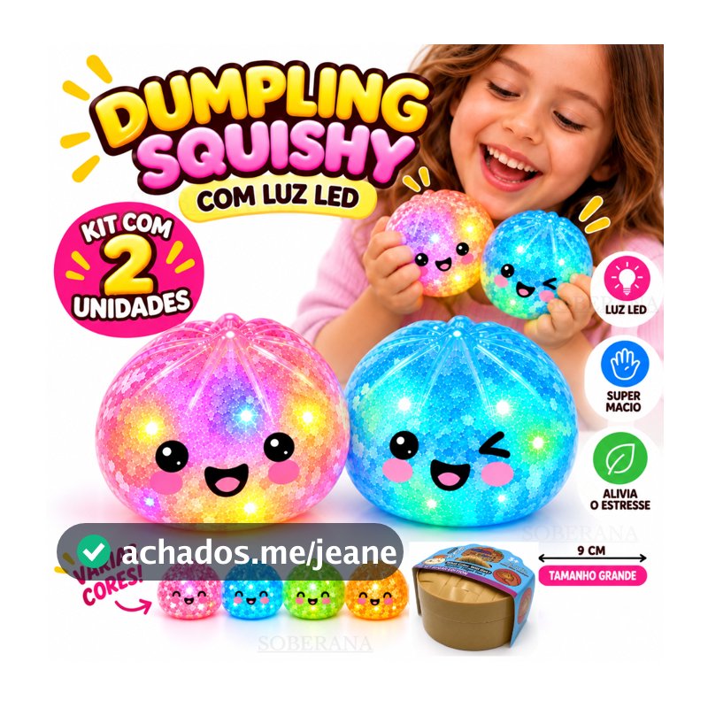 Kit 2 Brinquedo Squishy Surpresa Antiestresse Bolinho Com Carinha Fofa Para Apertar Caixa Misteriosa