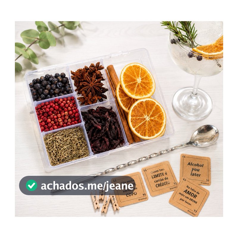 Kit Gin 7 Especiarias Para Drink + Colher Bailarina de Inox + Tags