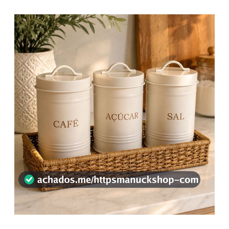 Lata para Alimentos em Aço Galvanizado Retro 1,35L