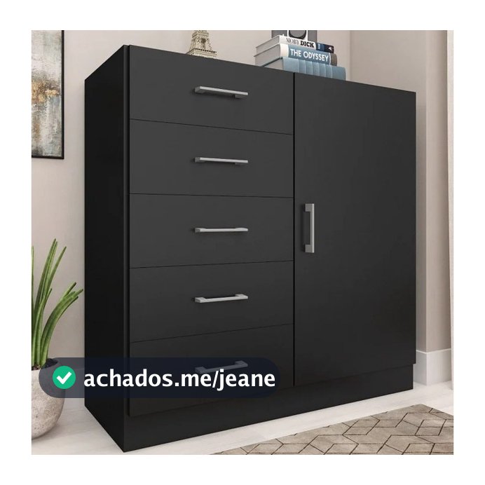 Cômoda Paolo 5 Gavetas 1 Porta Sapateira  Shark Móveis
