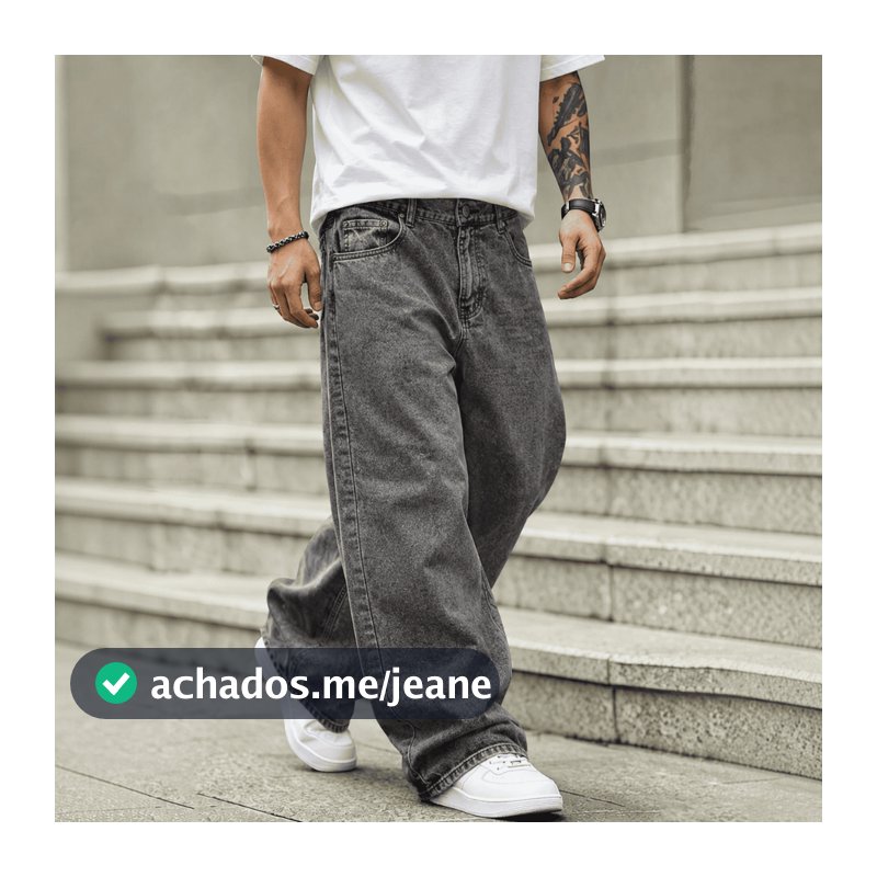 Calça Denim Baggy Masculina Balão Larga Carpenter Tecido Premium Dazzling