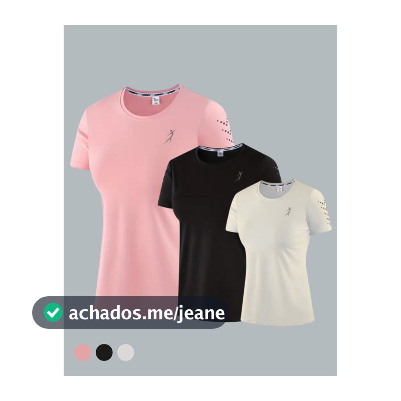 Kit 3 Camisetas Dry Fit Feminina Fitness Academia Baby Look Acinturada Leve Proteção Uv Lamovie
