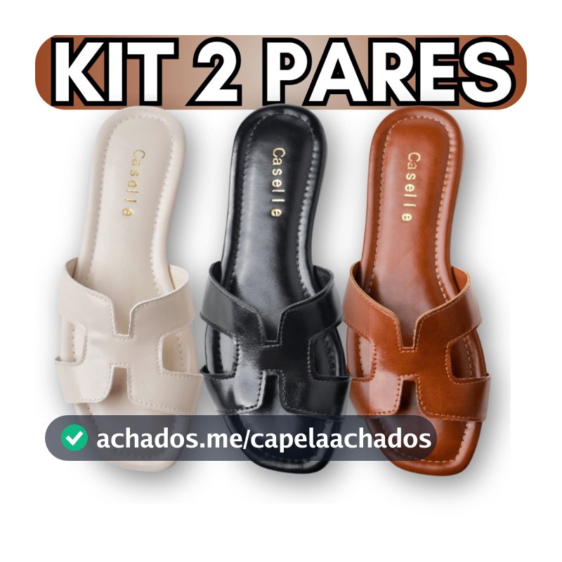 Kit Rasteirinha Feminina Caselle Estilo H Confortável e Elegante para o Dia a Dia Verão