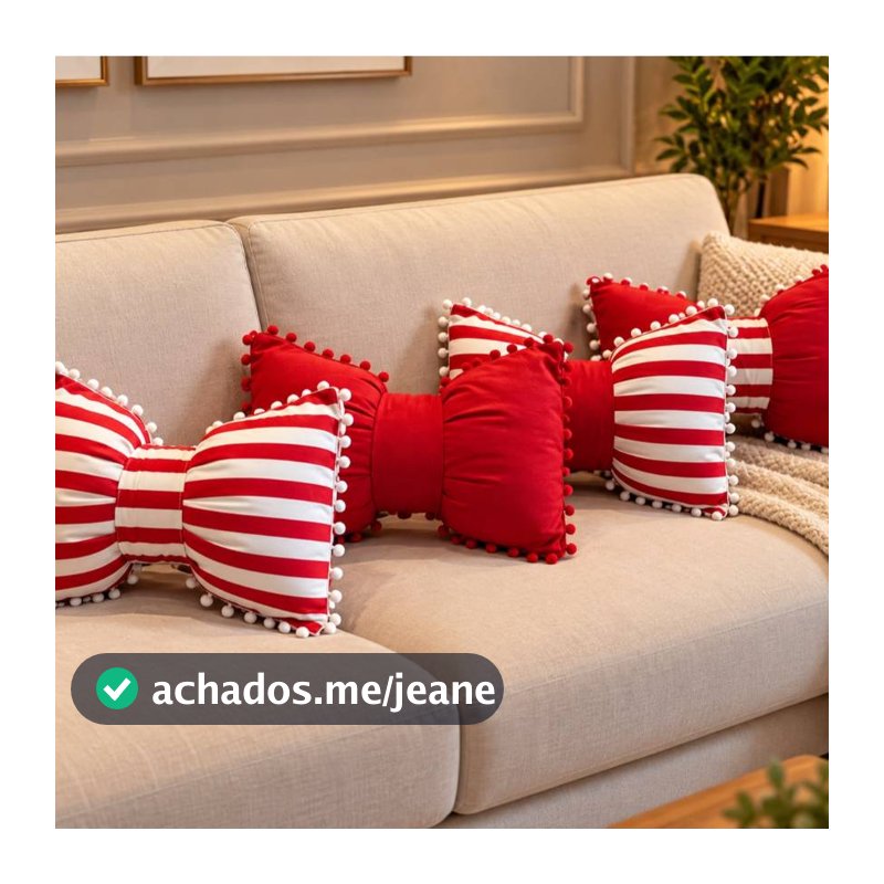 Almofadas Retangular Laço Natal Decoração Super Elegante