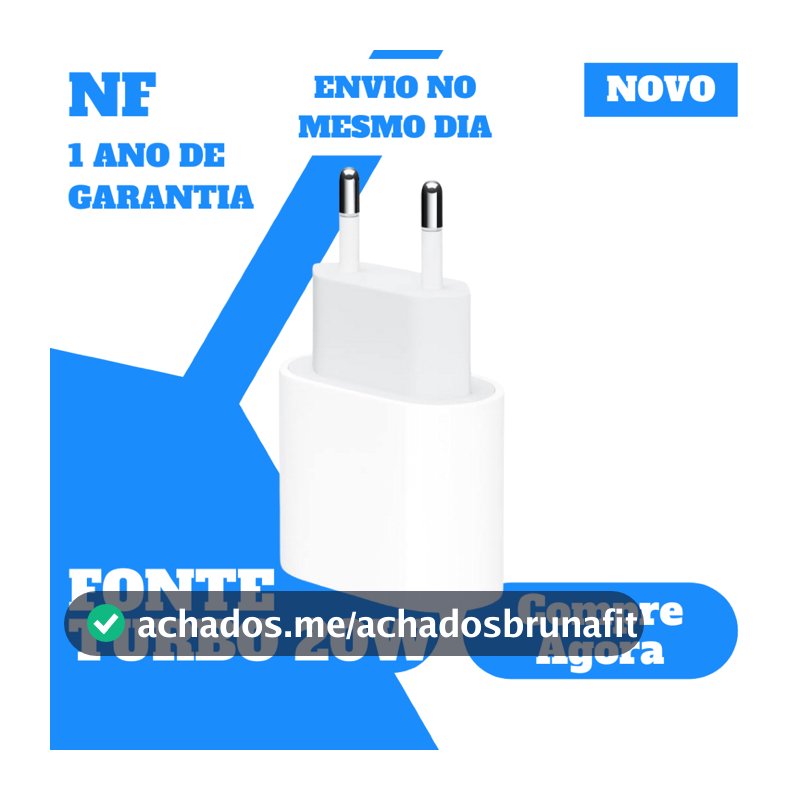 Fonte Turbo 20W Carregador Original Apple 1 Ano De Garantia