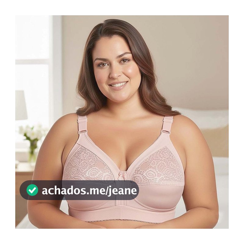 Sutiã Plus Size Reforçado Pala Dupla Forrado Soutien Alça Larga Sustentação