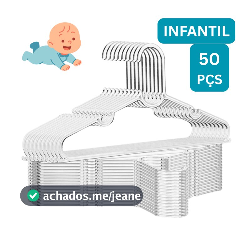 Cabide Infantil Acrílico Cabides Transparente Reforçado Organizar Roupas Acrílico