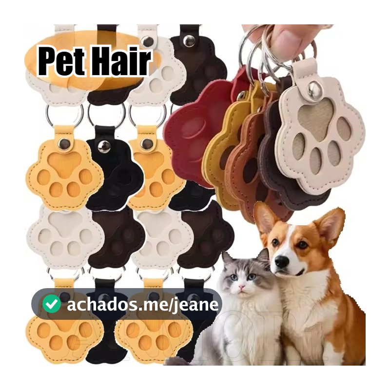 Chaveiro Coletor De Pêlos De Animais De Estimação De Couro Com Formato De Pata , Solução De Armazenamento Multicolorida