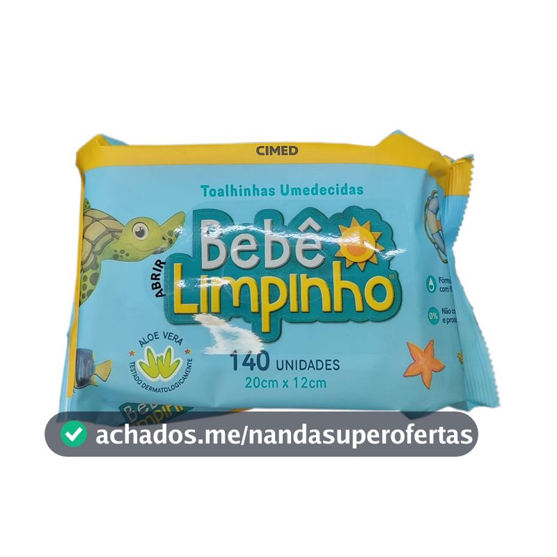 Toalha Umedecida Bebê Limpinho 140 unidades