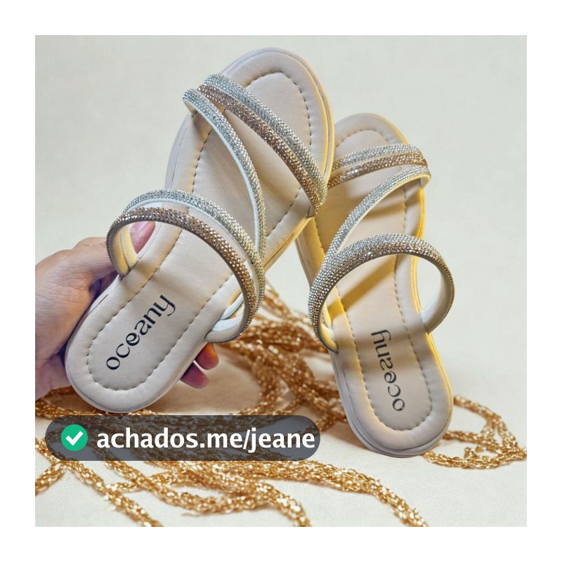 Sandalia rasteirinha  adulto a infantil  brilho strass confortavel