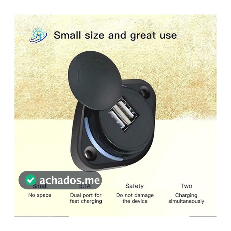 Hot | Carregador De Tomada Dupla Porta Usb 3.1a 12-24v Slide Para Carro / Ônibus / Barco
