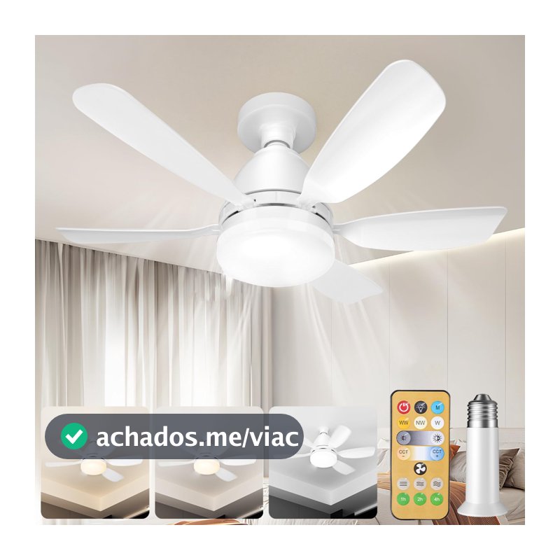 Ventilador com Luminária Bivolt com Controle Remoto