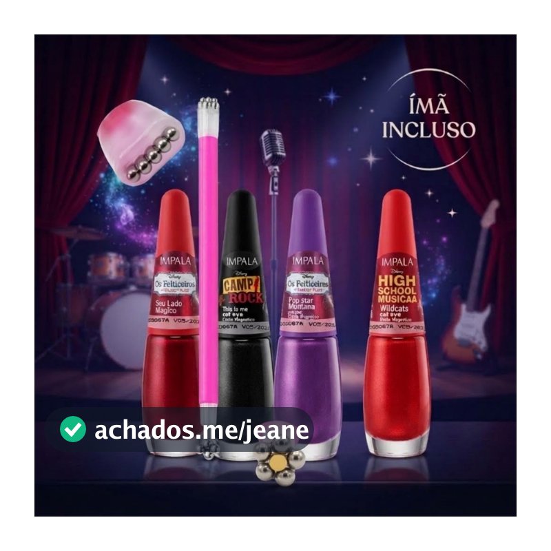 Esmaltes Magnéticos Cat Eye Impala Coleção Disney Channel + Imã Neodímio Retangular