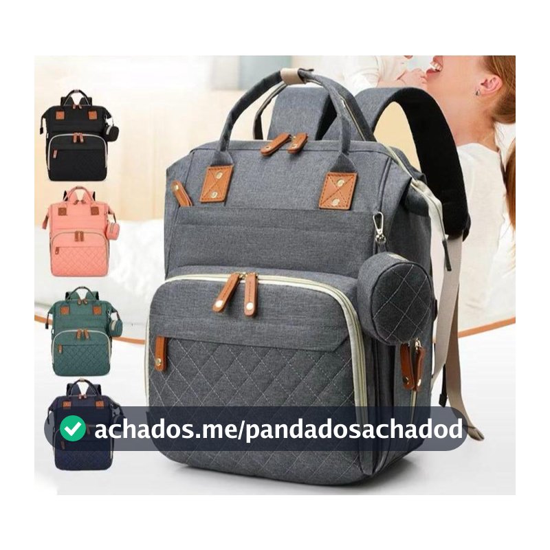 Mochila Bolsa Maternidade Mamãe Bebê Impermeável Porta mamadeira Fralda Menina Menino luna hyq
