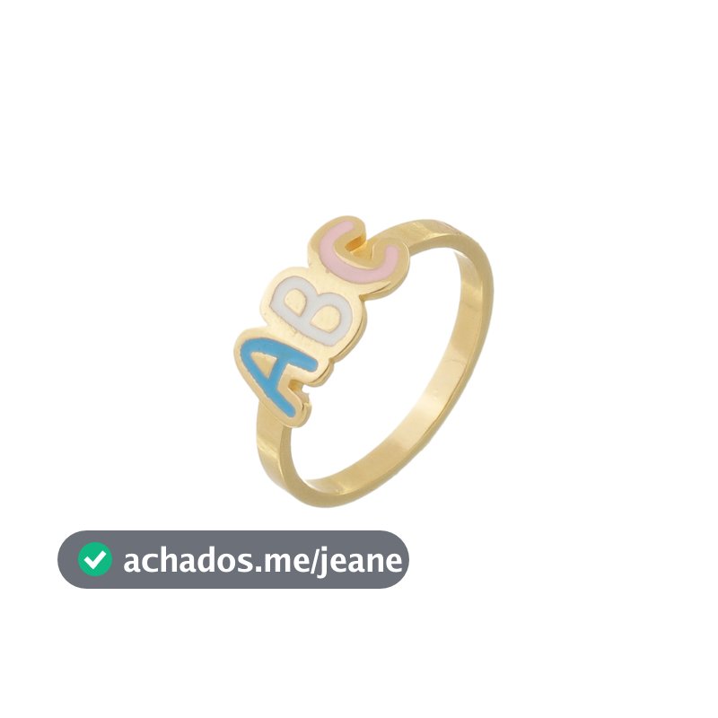 Anel Infantil Prata 925 Formatura Personalizado Nome ABC Feminino