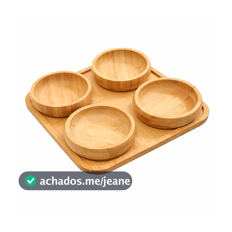 Kit Petisqueira/Molheira de Bambu 4 e 5 Peças – Ideal para Molhos, Doces, Frutas e Aperitivos