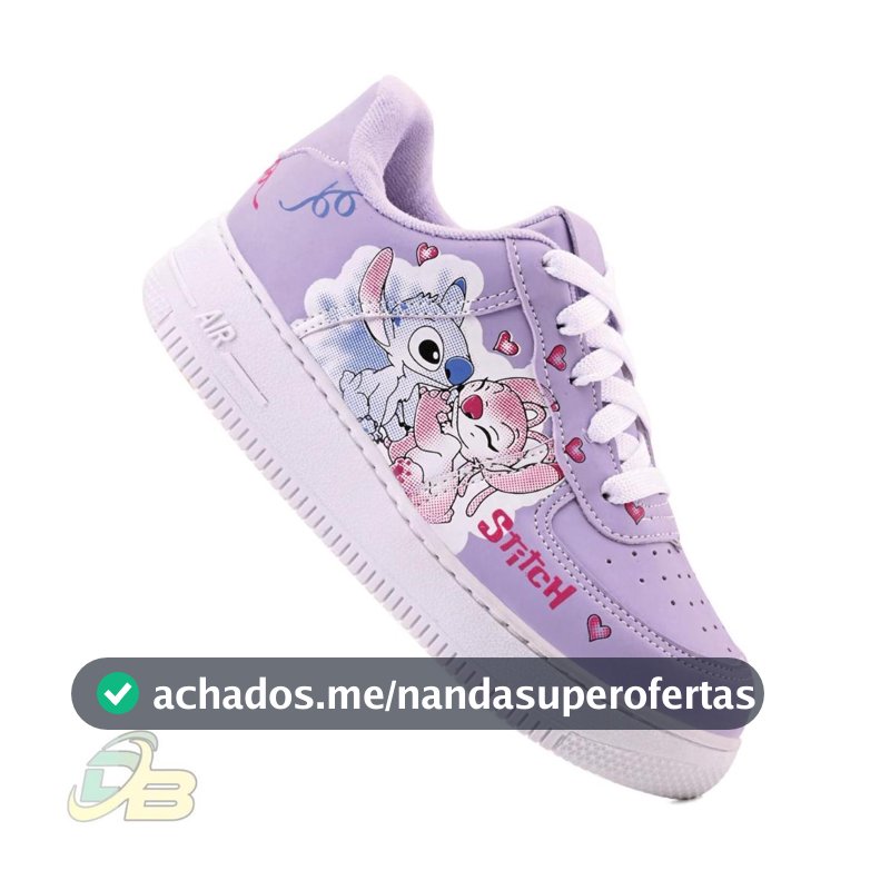Tênis Infantil E Bebe Lilo Stitch Meninas Criança Casual Escolar Volta As Aulas Original Promoçao 26ao33