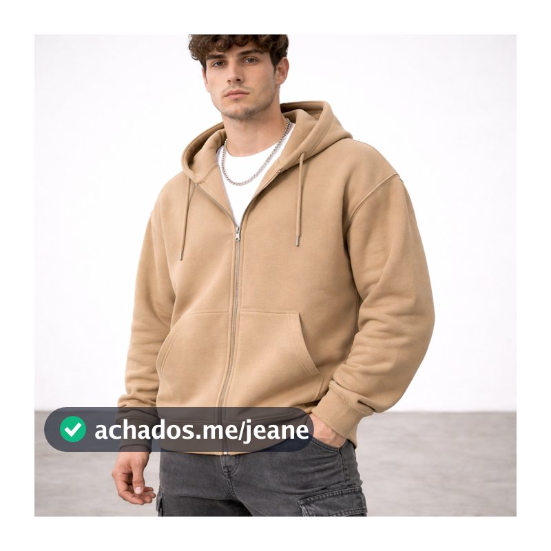 Jaqueta Moletom Masculina com Zíper Flanelado Quentinho Inverno
