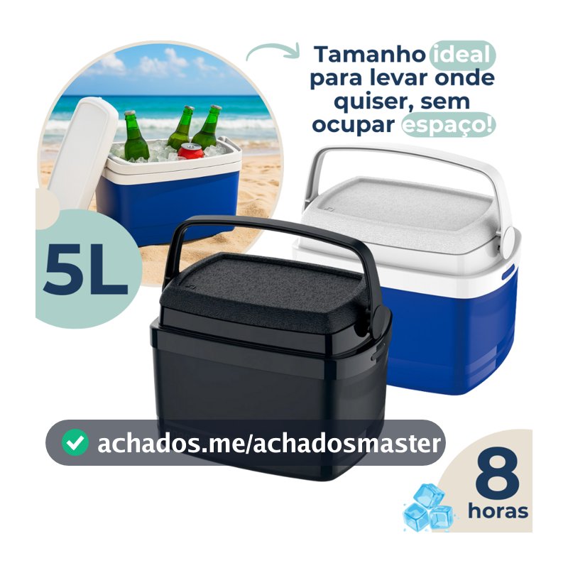 Caixa Térmica Cooler Pequeno 5 Litros com Alça Soprano