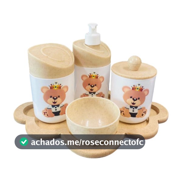 Kit Higiene Bebê Ursinho Príncipe c/bandeja nuvem crua