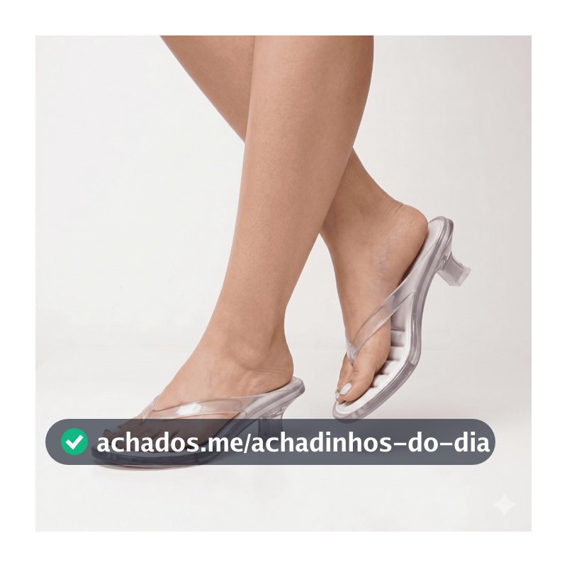 Tamanco Feminino Salto Taça Baixo Transparente Confort