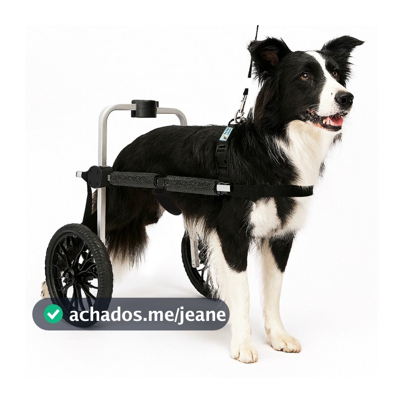 Cadeira 2 Rodas Tamanho G RG Cachorro Traseira Regulável Deficiente Paraplégico