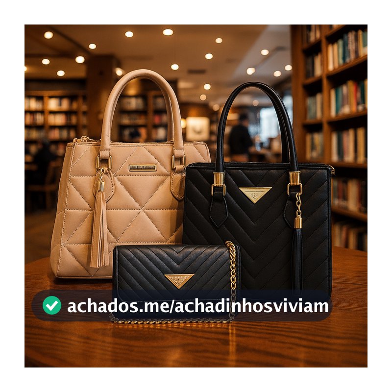 Kit 3 em 1 Bolsa Feminina Média e Bolsa Pequena Vegas Shopbag