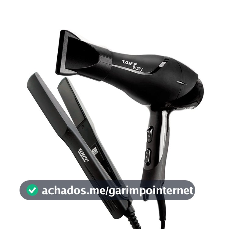 Kit Taiff Secador Easy 1700W + Prancha Taiff Cerâmica 180ºC 127V ou 220V