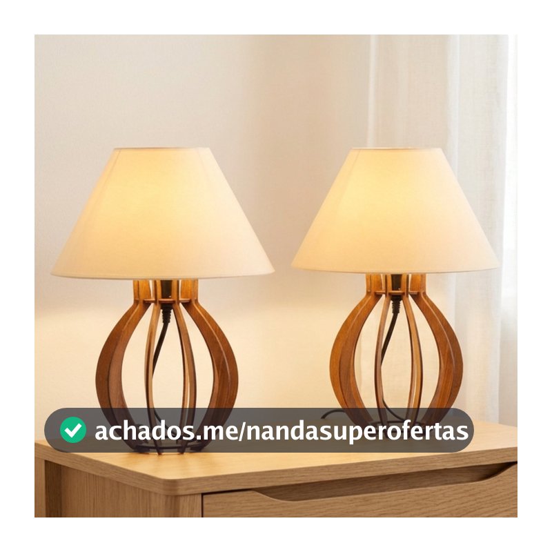 Kit 2 unidades Abajur La Finesse Cupula - Luminária Para Decoração Quarto e Sala