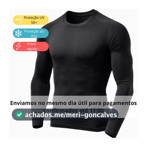 Camisa Térmica Masculina Proteção Uv 50+ Segunda Pele Camiseta Blusa Malha Fria Academia Manga Longa F7 NEW STYLE