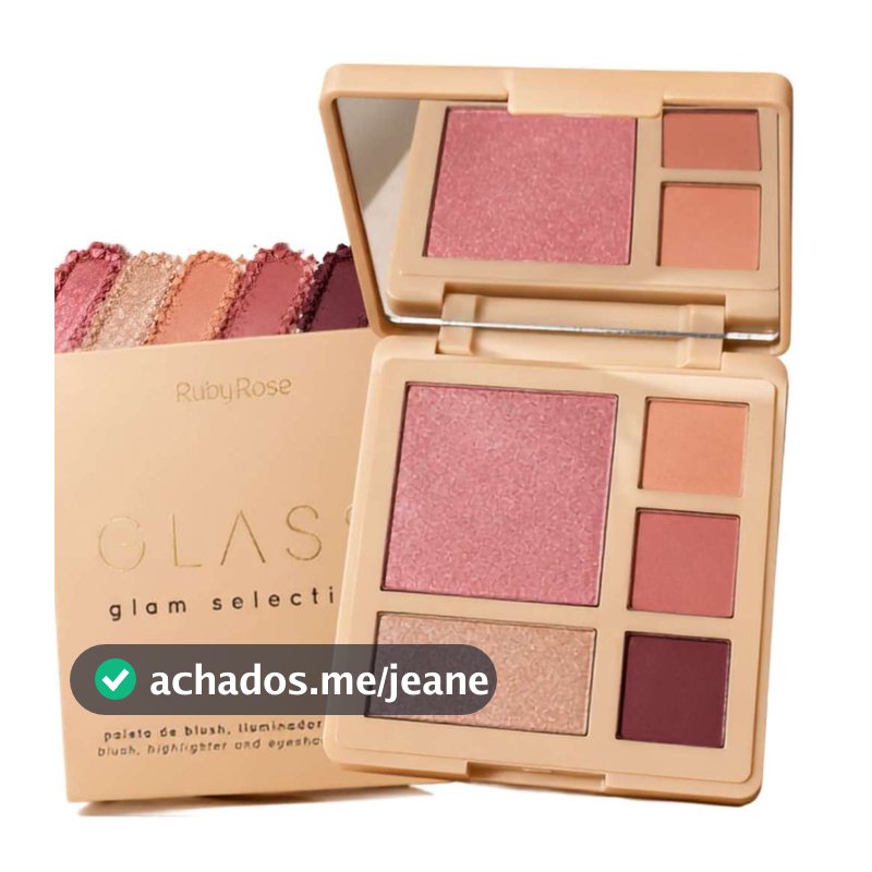 Paleta Ruby Rose Honor Glass Glam Selection Blush Iluminador E Sombra