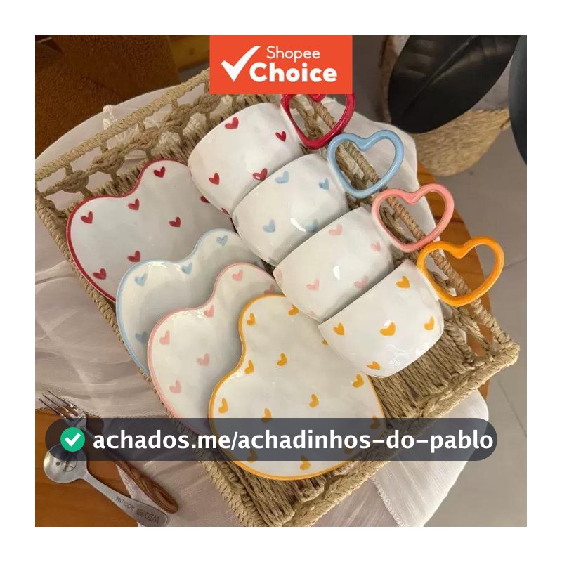 Conjunto de xícaras e pires de cerâmica pintadas à mão estilo coreano para café, ideal para presente